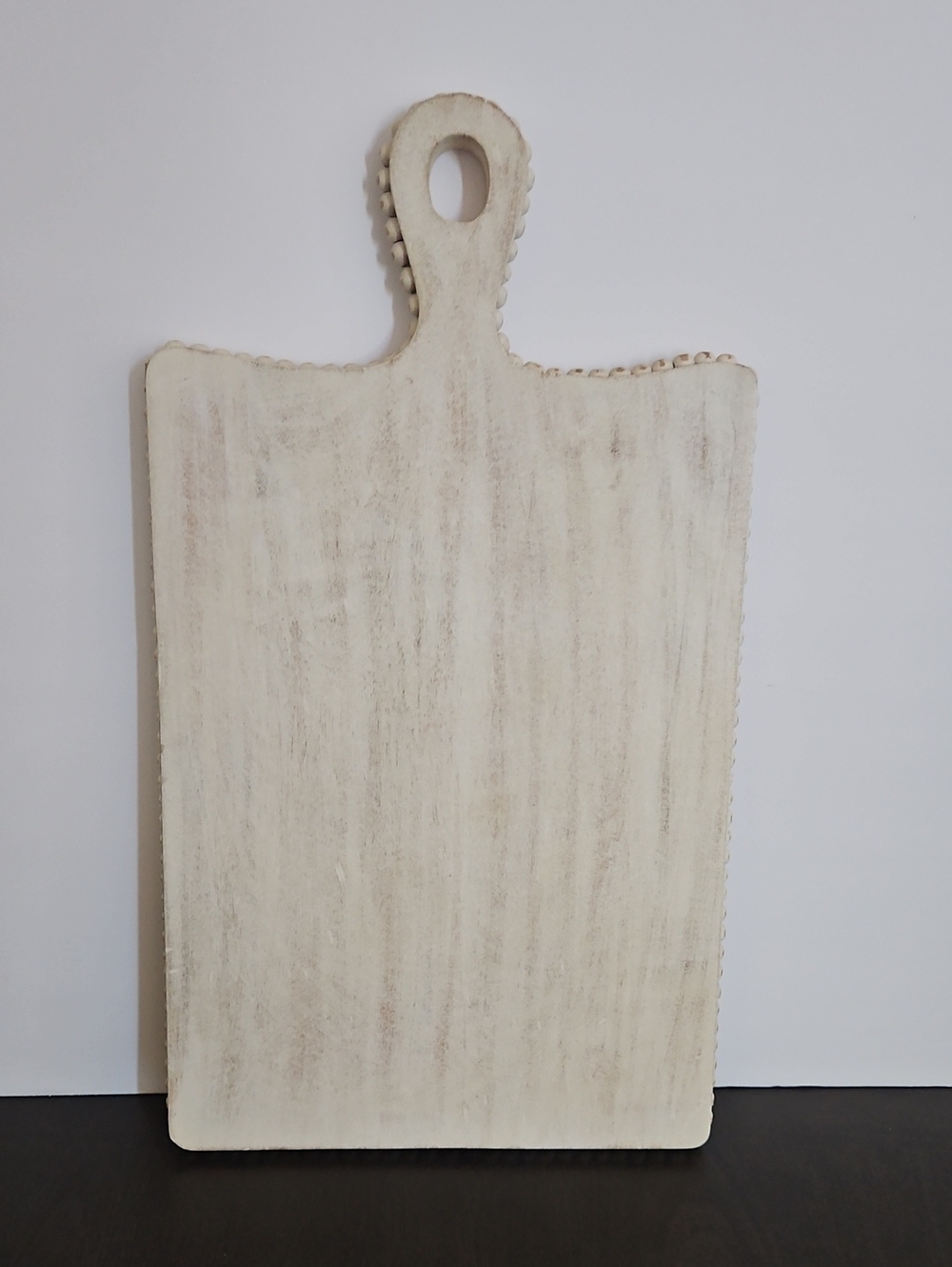 Pier 1 Charcuterie Cream Wood Cheese Serving Board With Beaded Accents Around